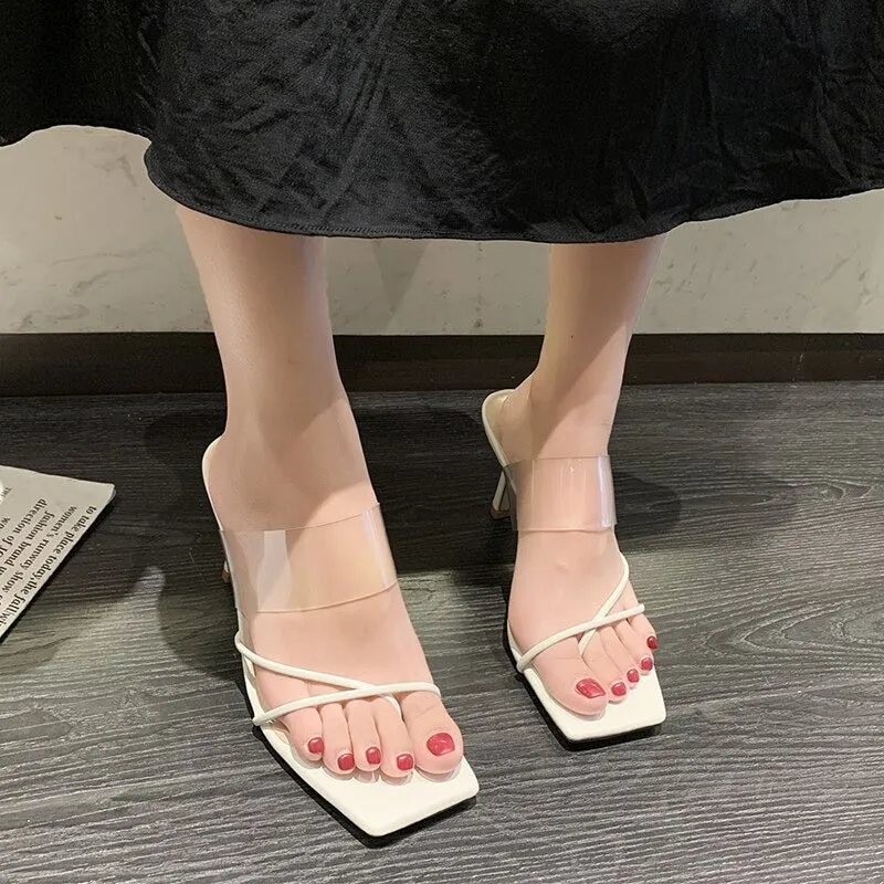 Women's Transparent Elegant Narrow Band Heel