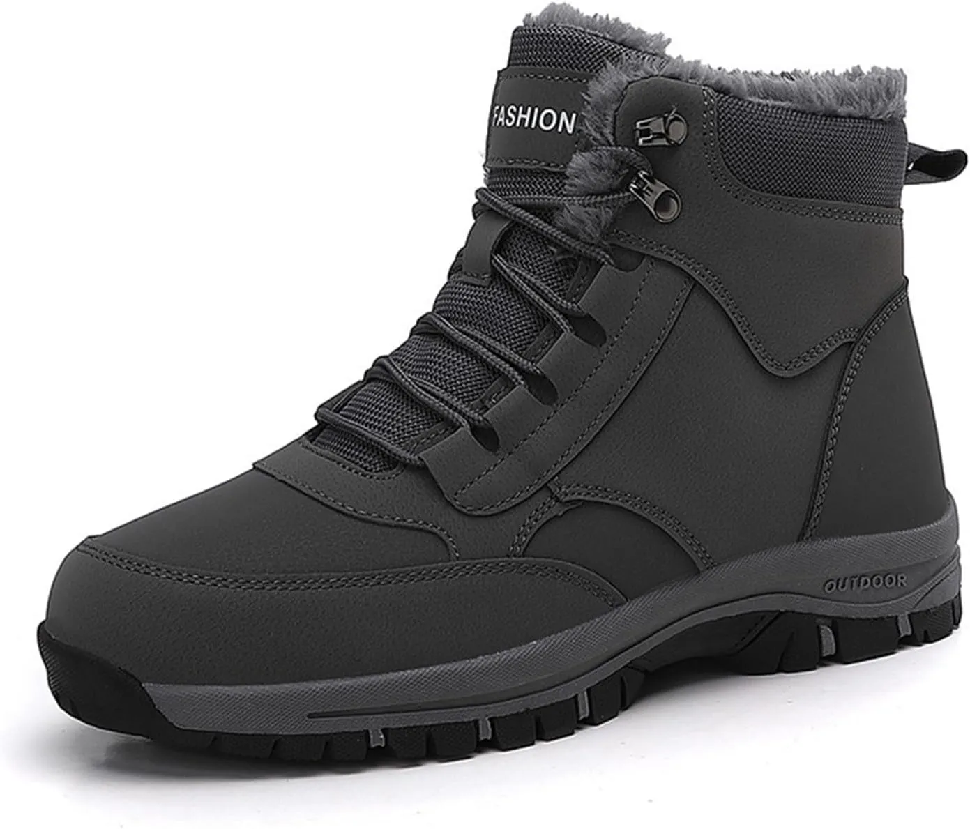 Work Boots for Men Soft Toe Hiking Sneakers Fur Lined Ankle Boot Womens Safety Toe Shoes Comfortable Mid Waterproof Outdoor Botas Lightweight Hike Grounded Footwear