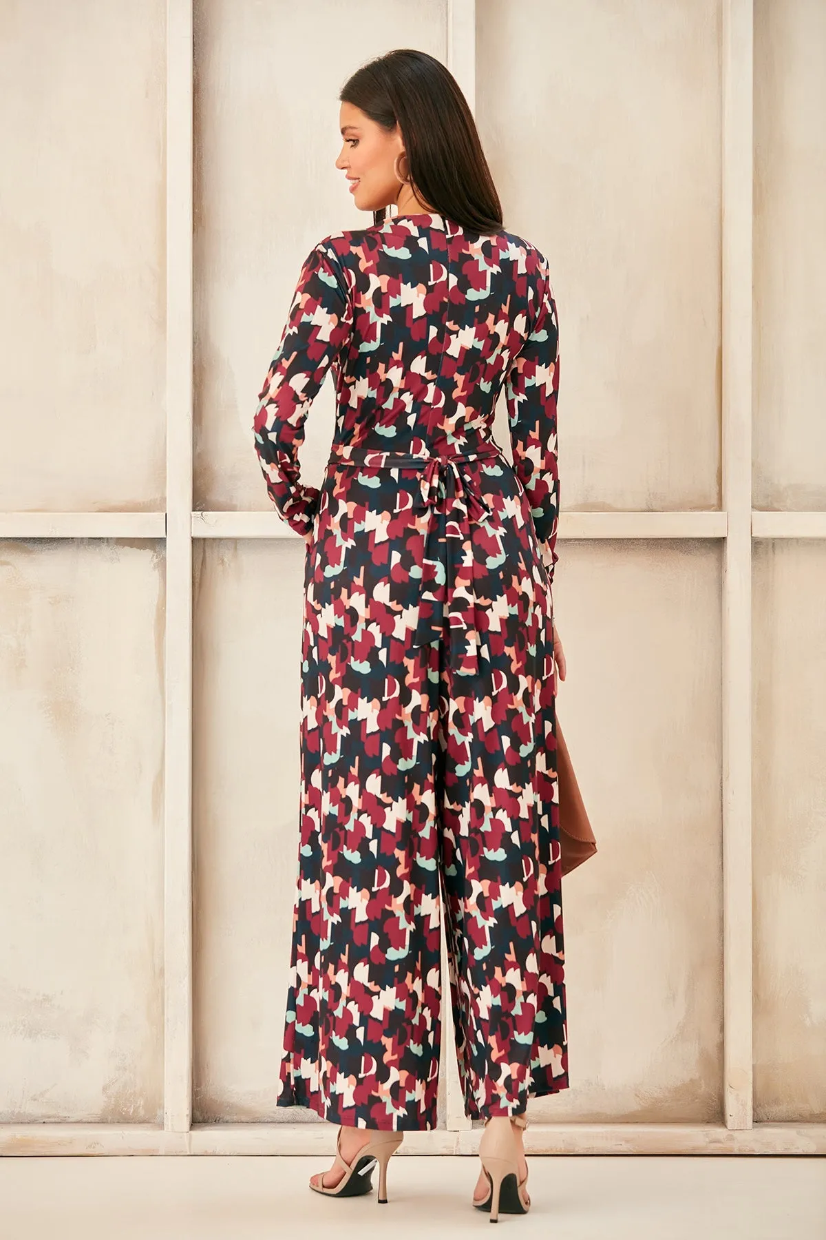 Wrap Culotte Jumpsuit in Print