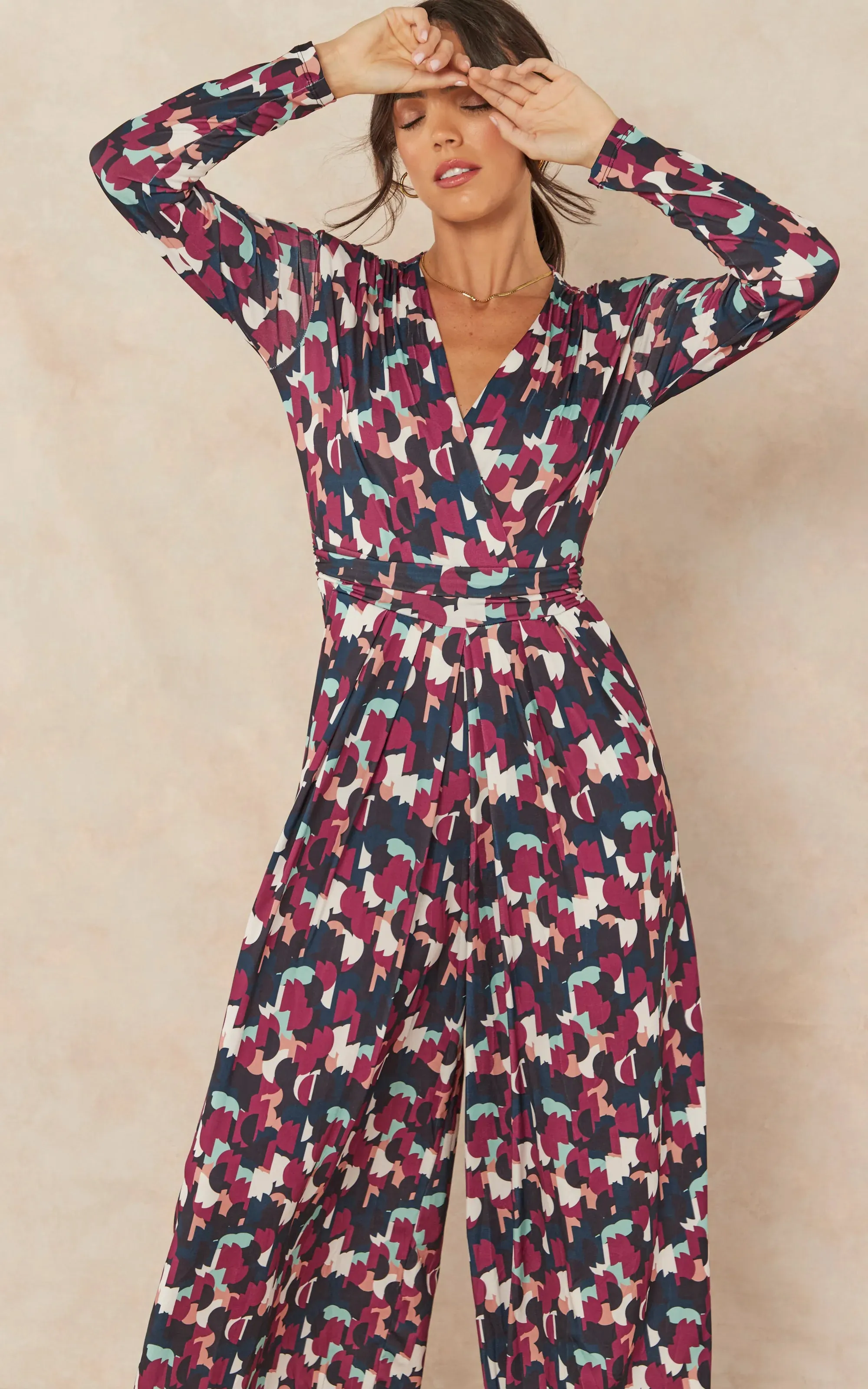 Wrap Culotte Jumpsuit in Print