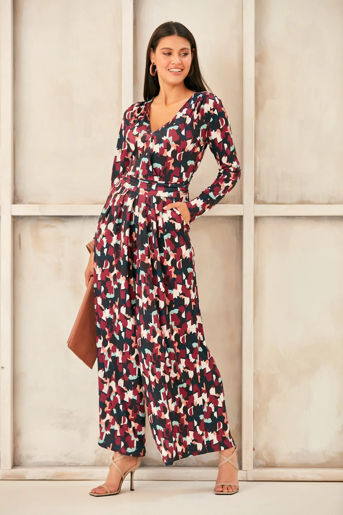 Wrap Culotte Jumpsuit in Print