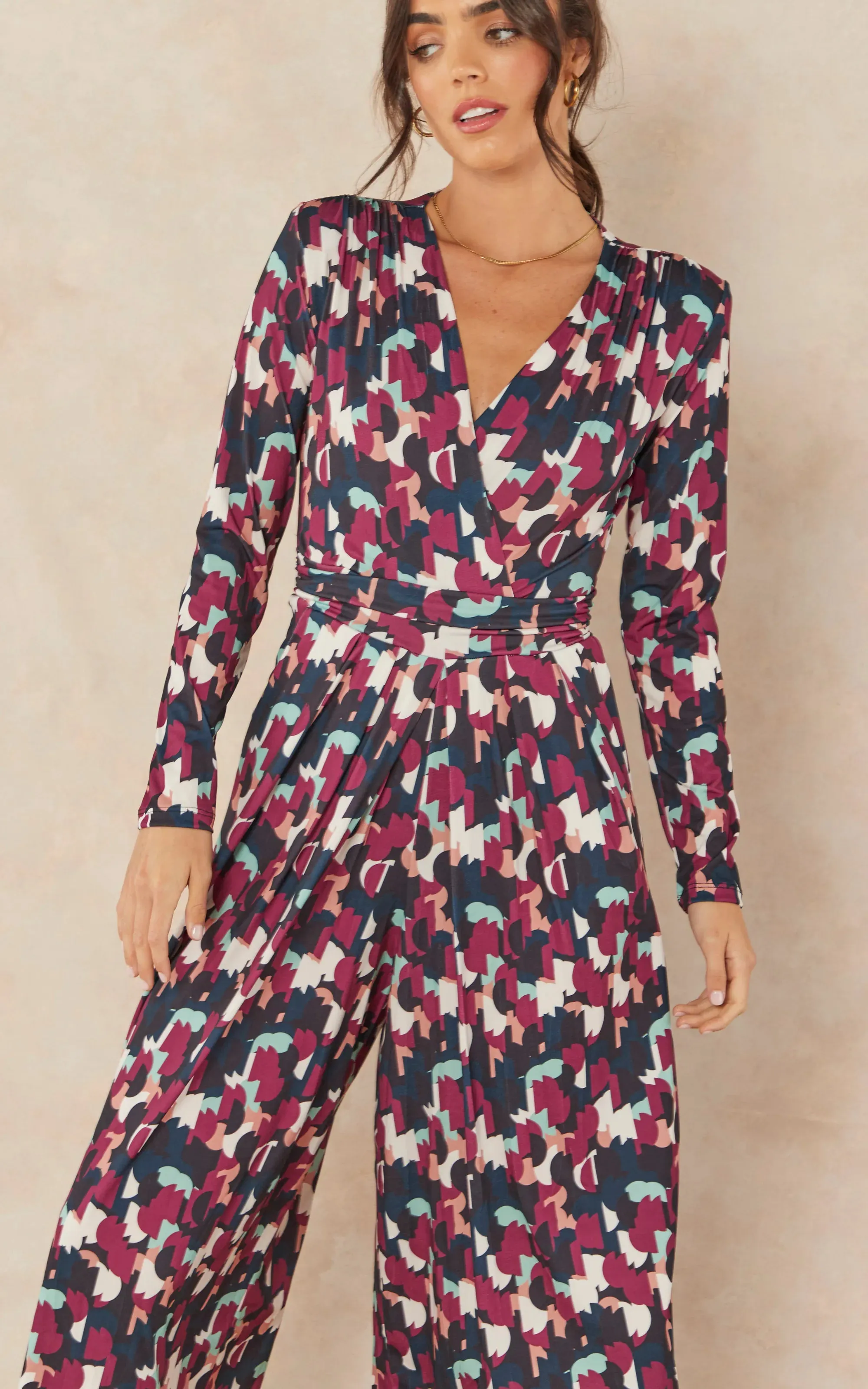 Wrap Culotte Jumpsuit in Print
