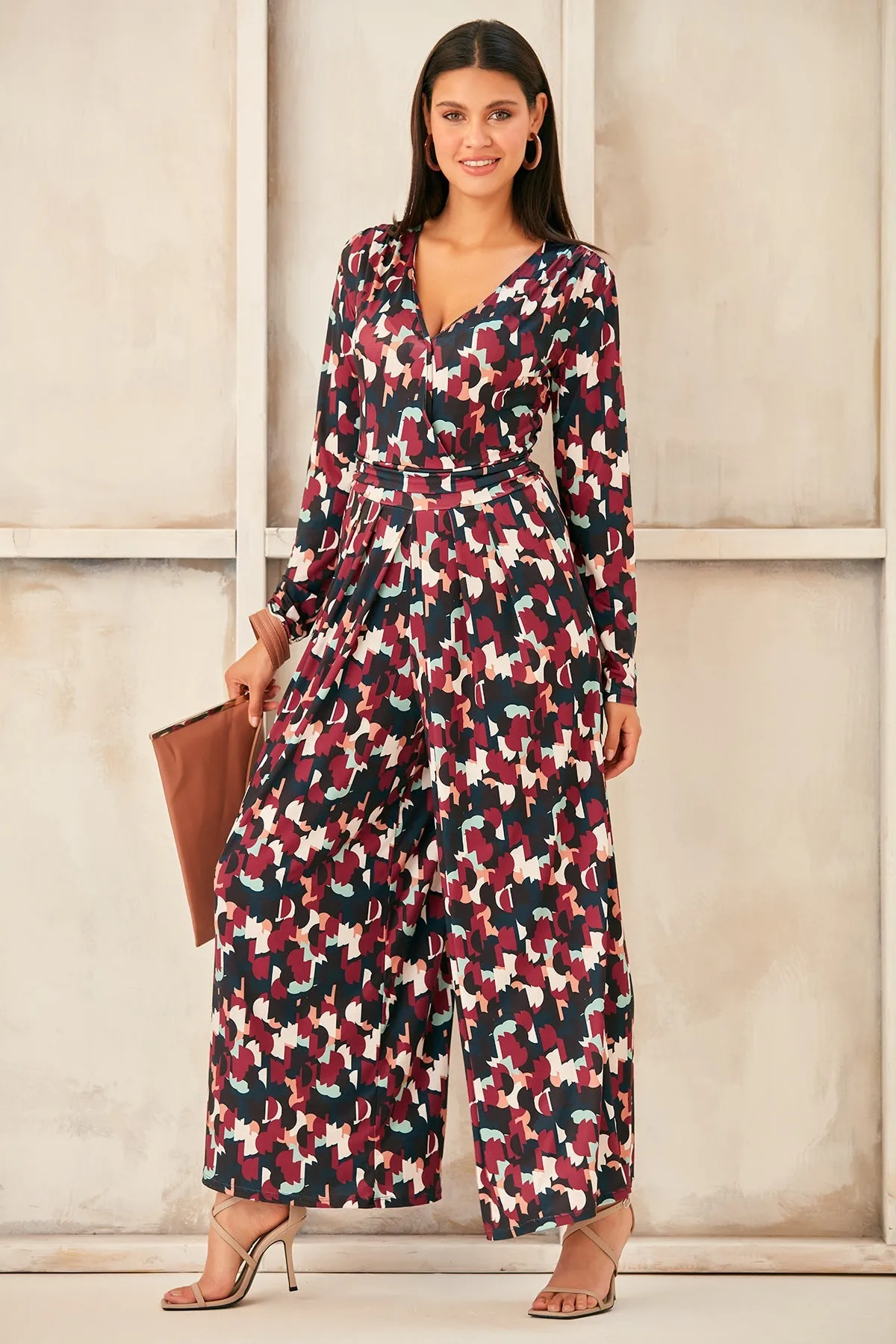 Wrap Culotte Jumpsuit in Print