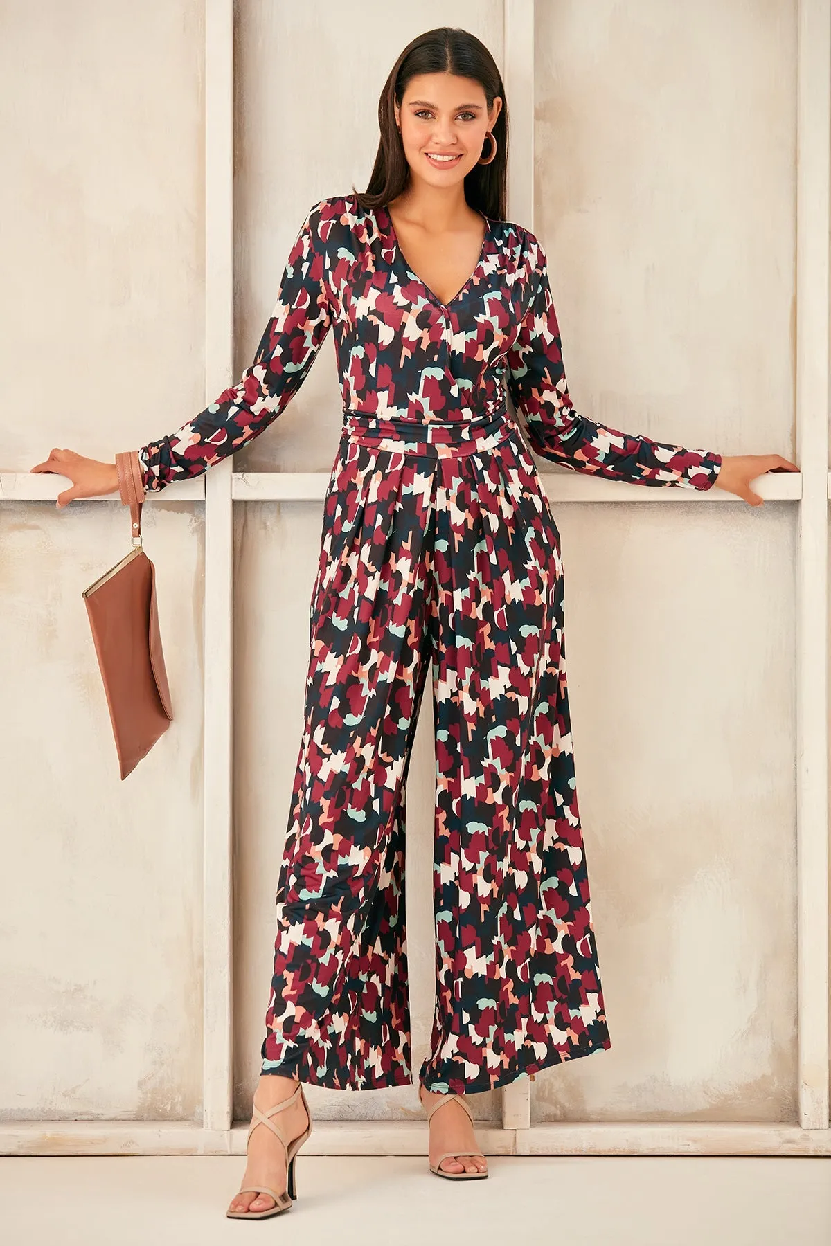 Wrap Culotte Jumpsuit in Print