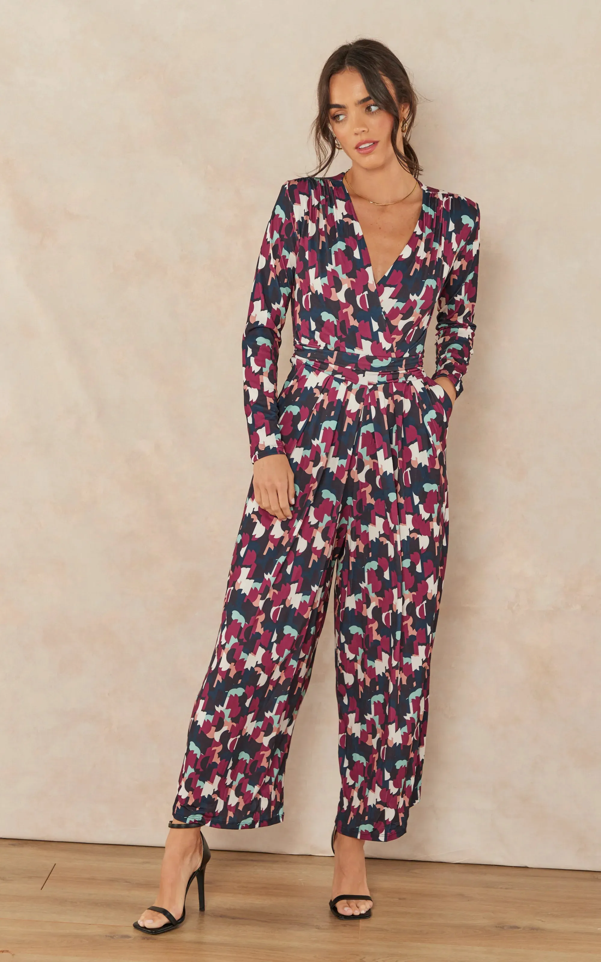 Wrap Culotte Jumpsuit in Print